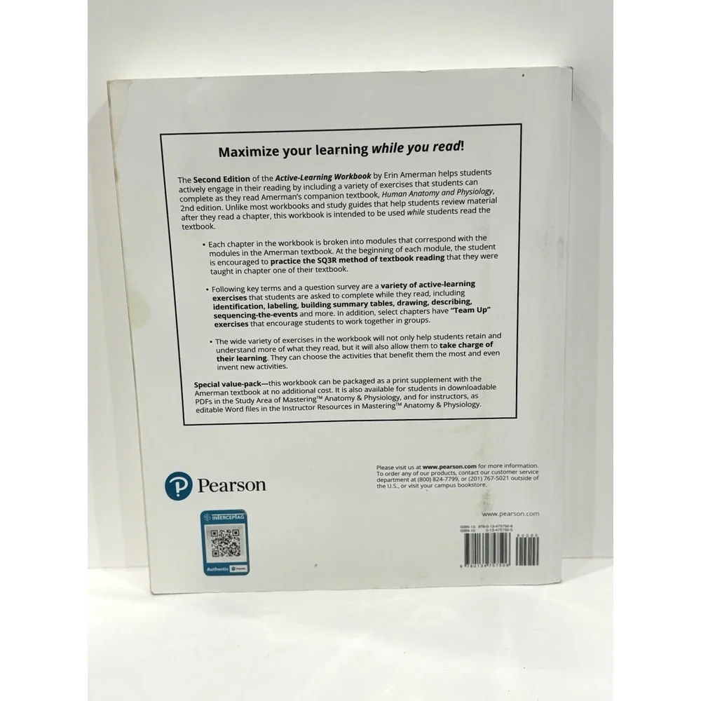 Human Anatomy & Physiology Active-Learning Workbook 2nd Ed Erin C. Amerman